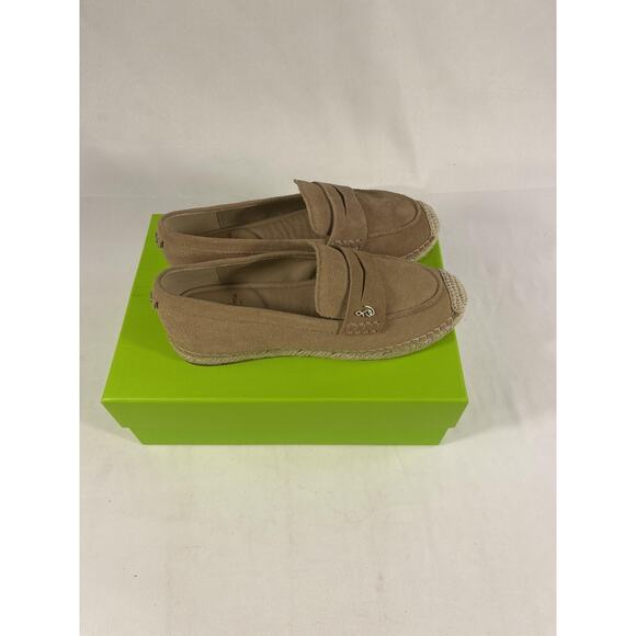 $130Sam Edelman Shoes Women's Size 6 Taupe Suede Espadrille Loafers Kait Slip On - Picture 2 of 8